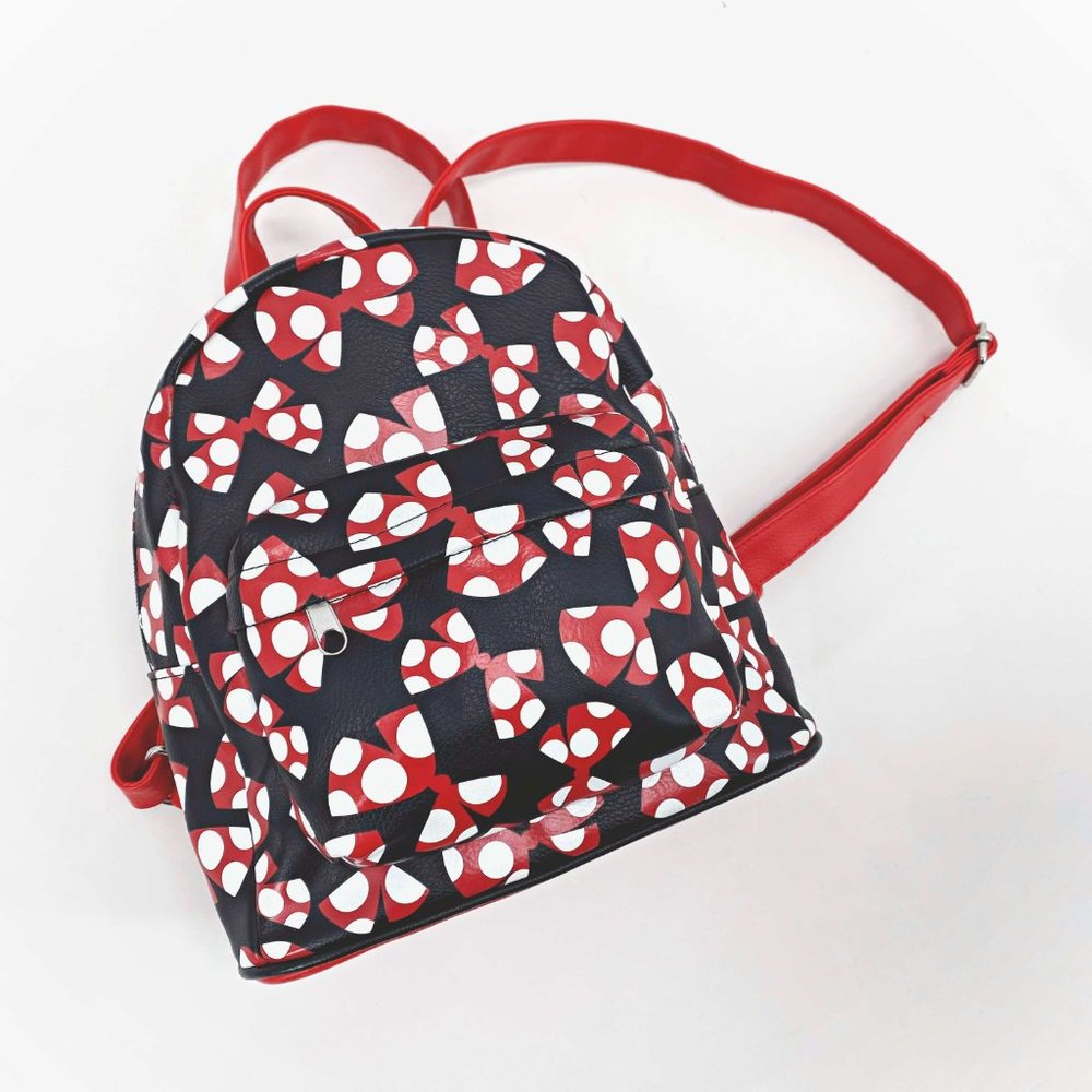 Disney Parks Minnie Mouse Bow Print Mini Backpack